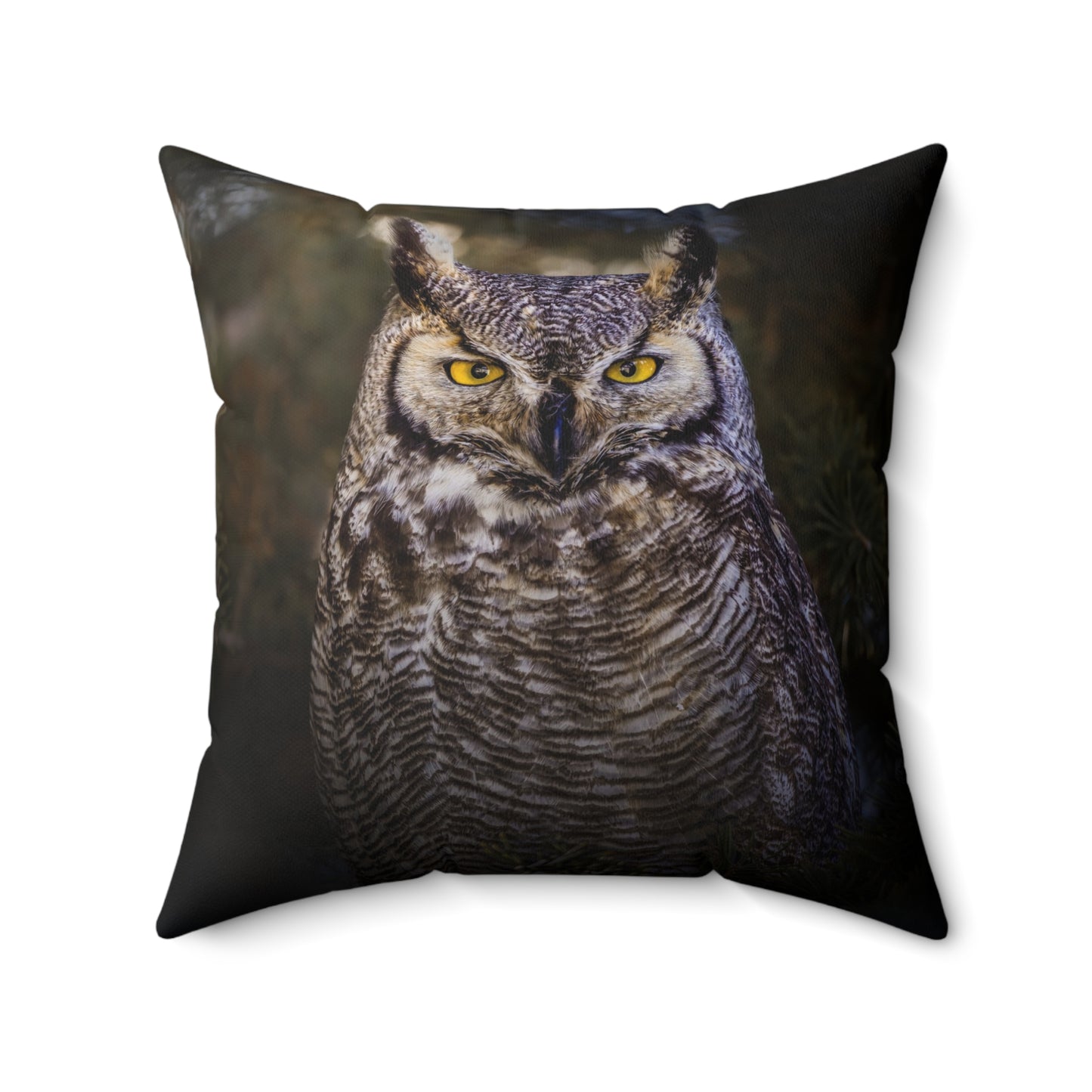 "OLD SOUL" Great Horned Owl Photo Pillow