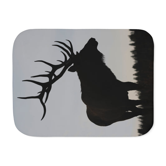 "SILHOUETTE" BULL ELK - SHERPA BLANKET