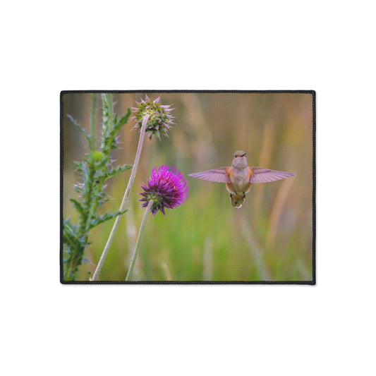 "THISTLE WINGS" Heavy Duty Indoor Outdoor Floor Mat Photo Rug