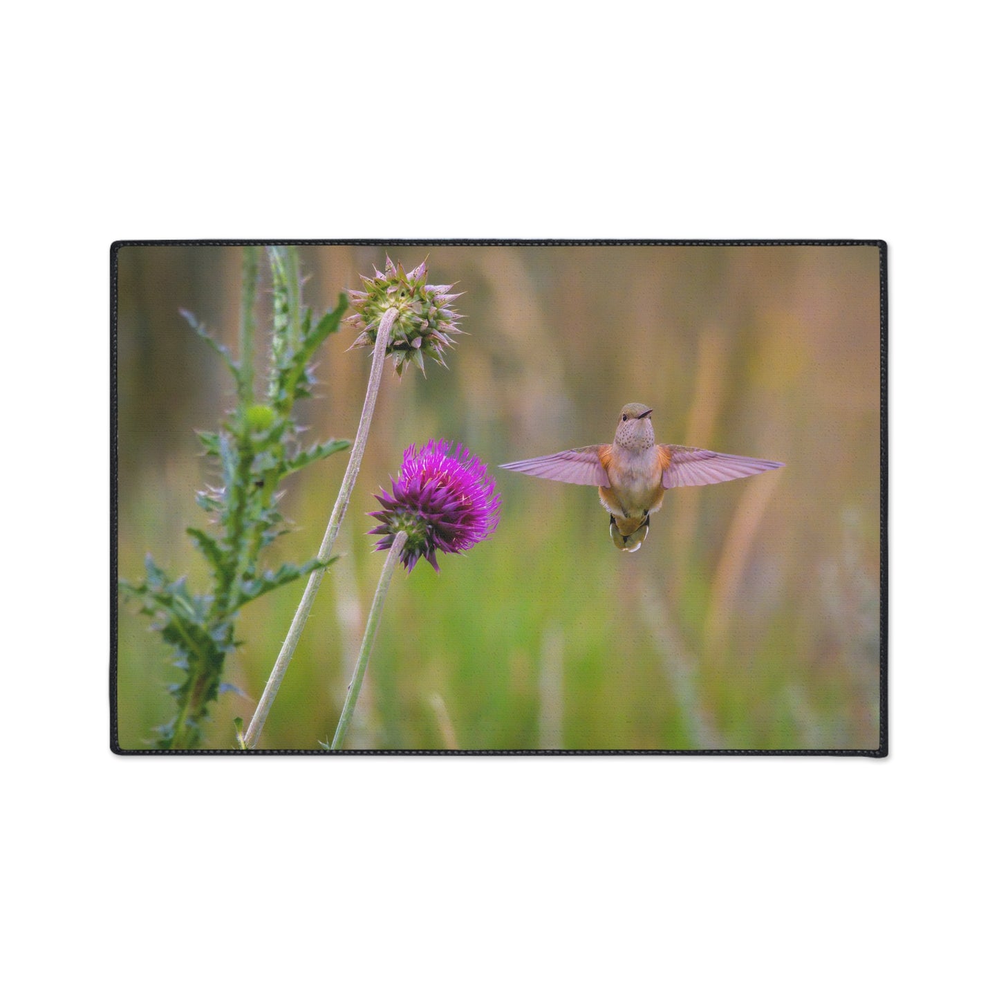 "THISTLE WINGS" Heavy Duty Indoor Outdoor Floor Mat Photo Rug