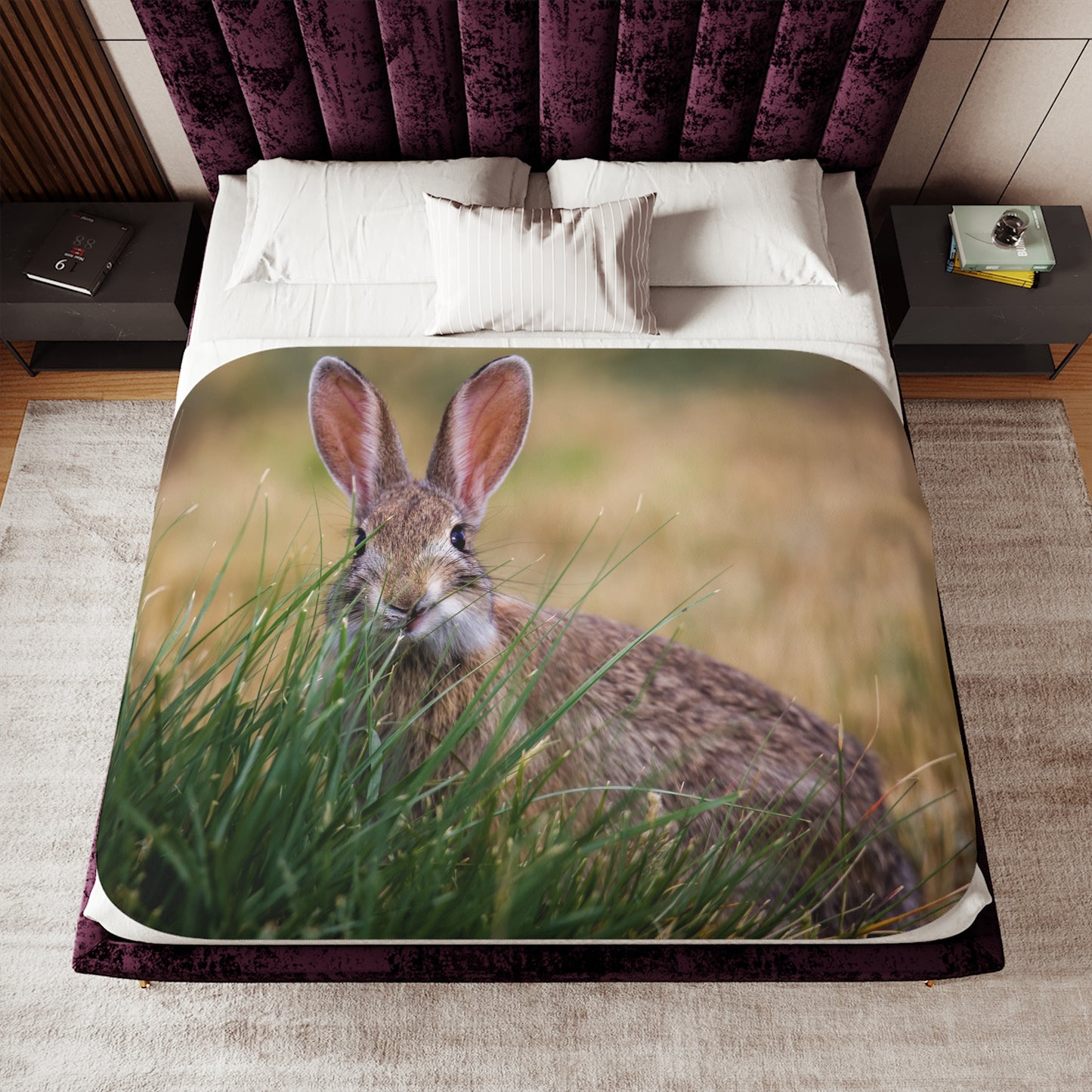 "FUNNY FACE" COTTONTAIL BUNNY - SHERPA BLANKET