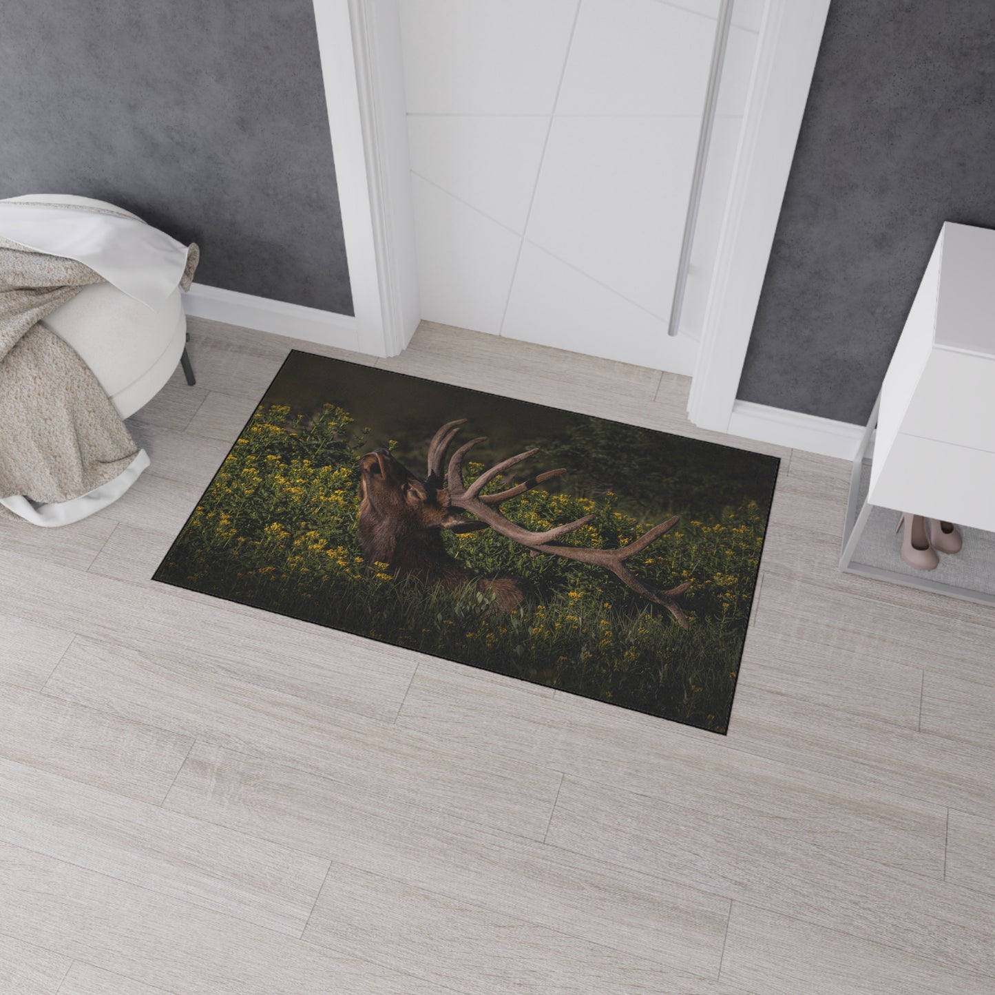 "WILDFLOWER SUNBATH" Heavy Duty Indoor Outdoor Floor Mat Photo Rug