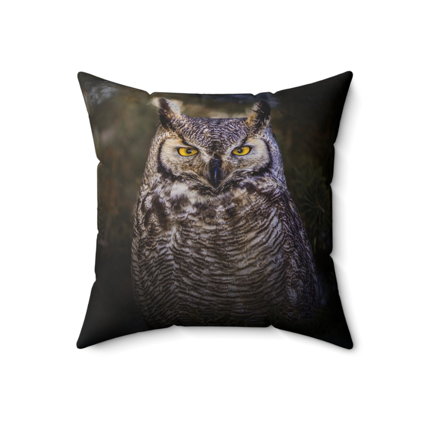 "OLD SOUL" Great Horned Owl Photo Pillow