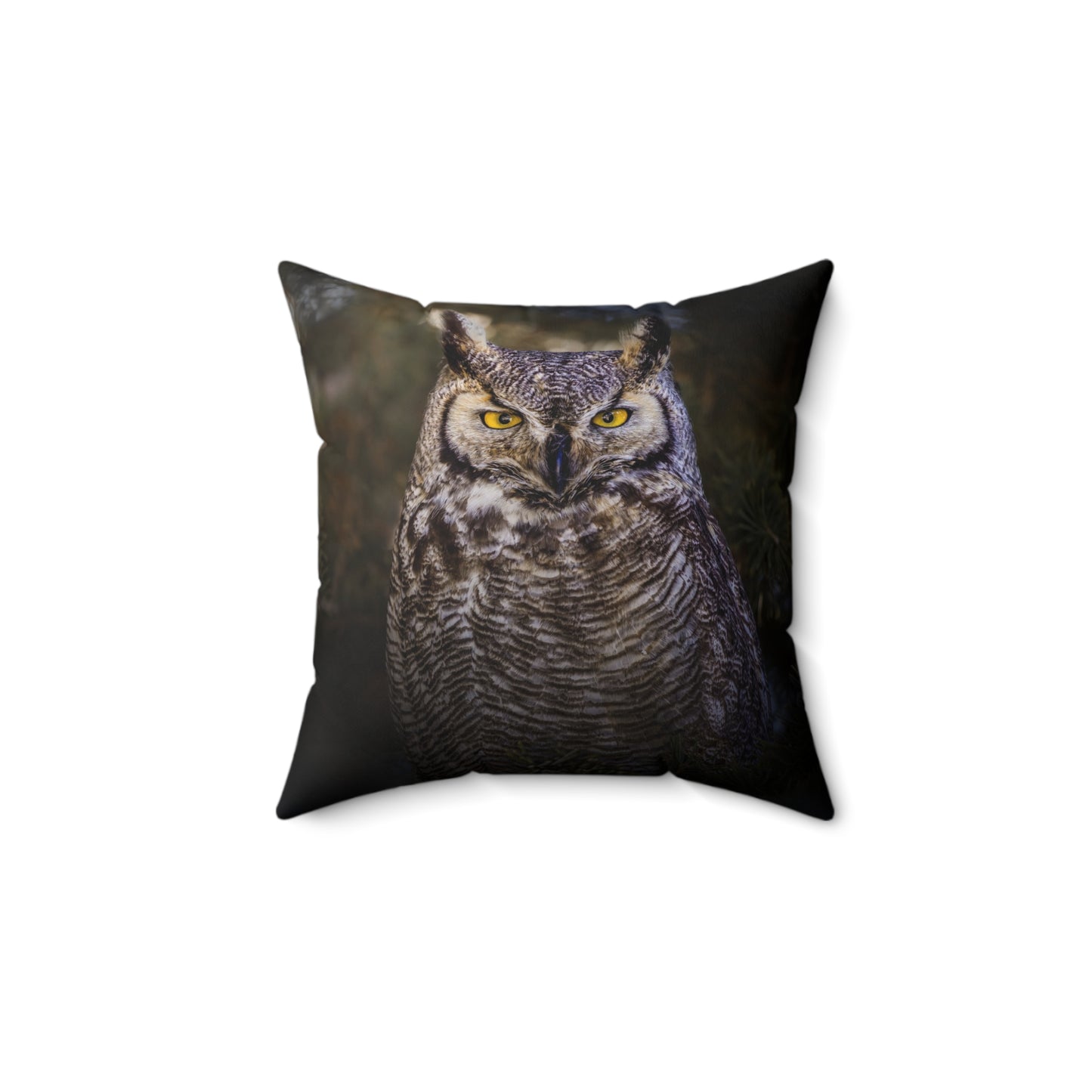 "OLD SOUL" Great Horned Owl Photo Pillow