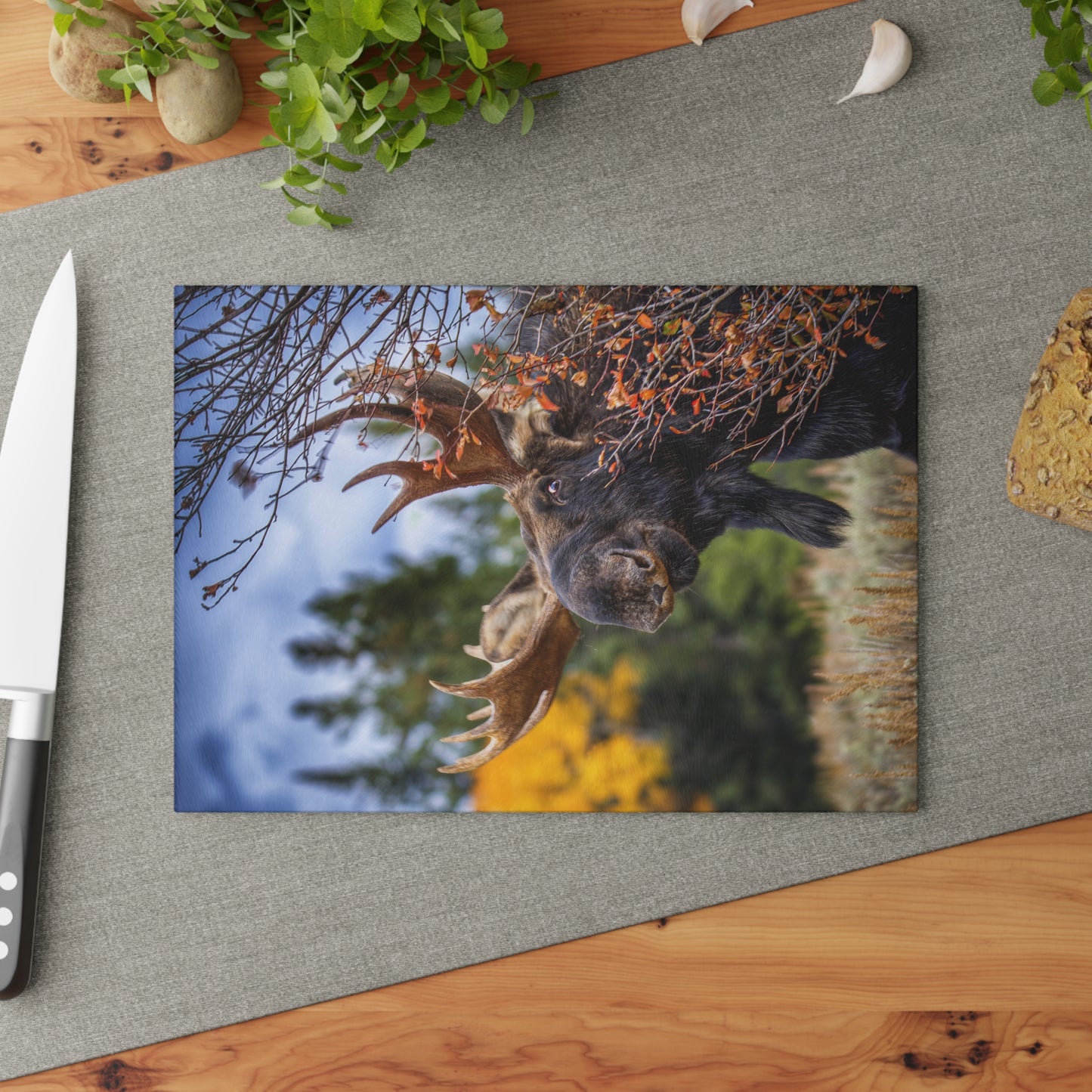 PEEK A MOOSE Glass Cutting Board