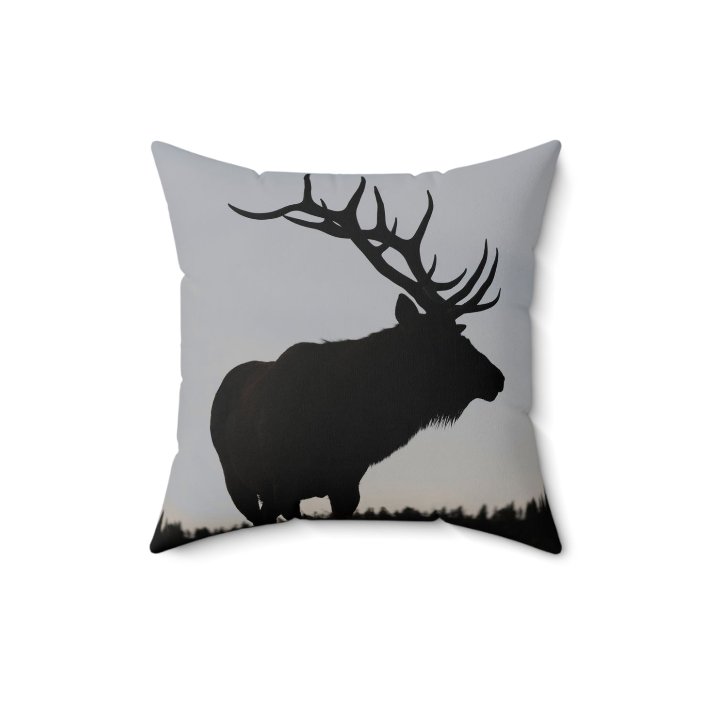 "SILHOUETTE" Bull Elk Photo Pillow