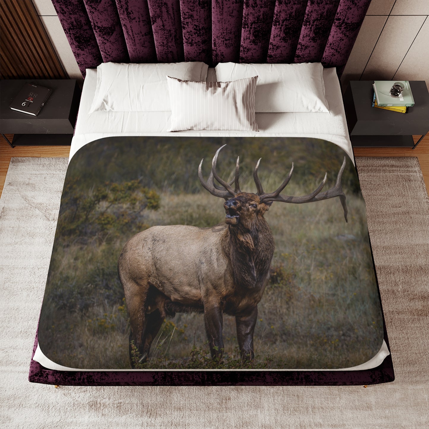 "BEAMER" BULL ELK - SHERPA BLANKET