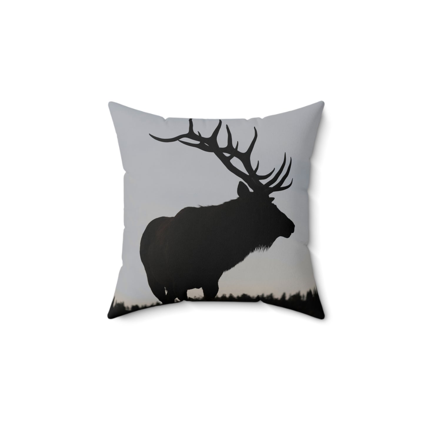 "SILHOUETTE" Bull Elk Photo Pillow