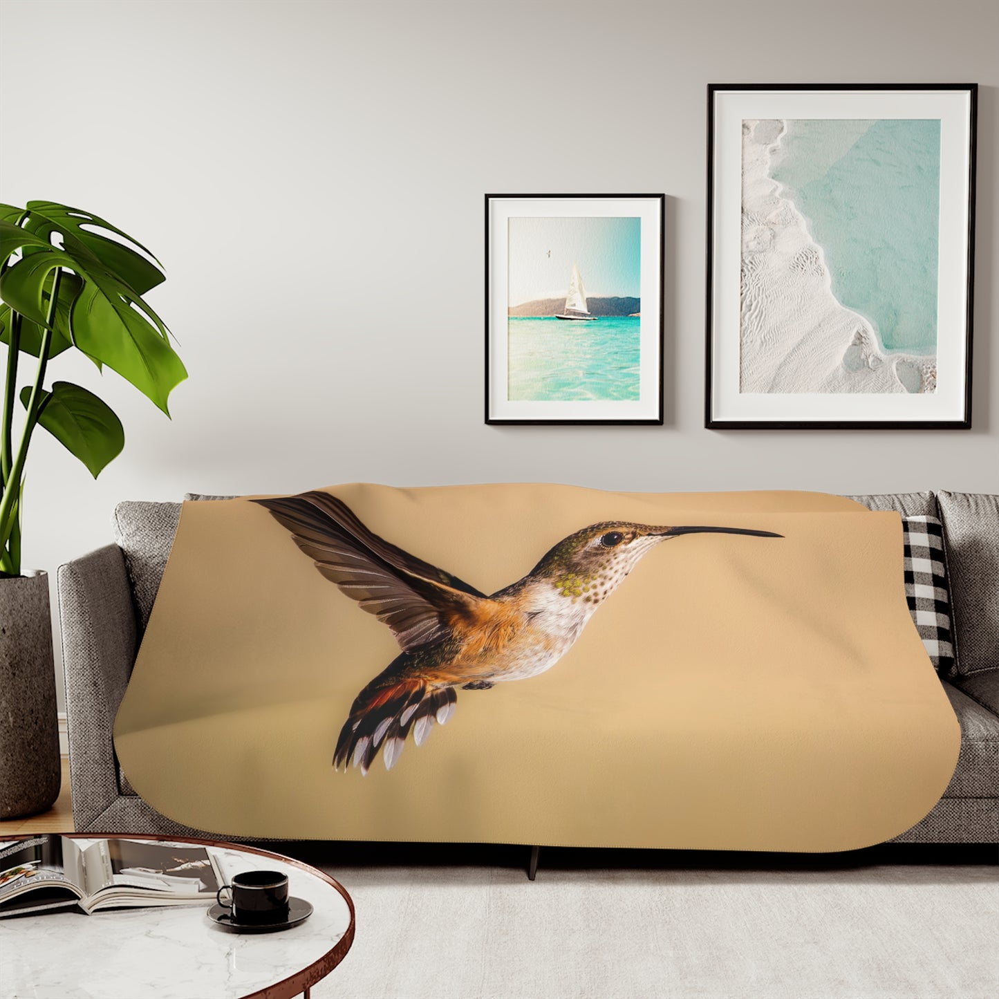 "SANDY" HUMMINGBIRD - SHERPA BLANKET