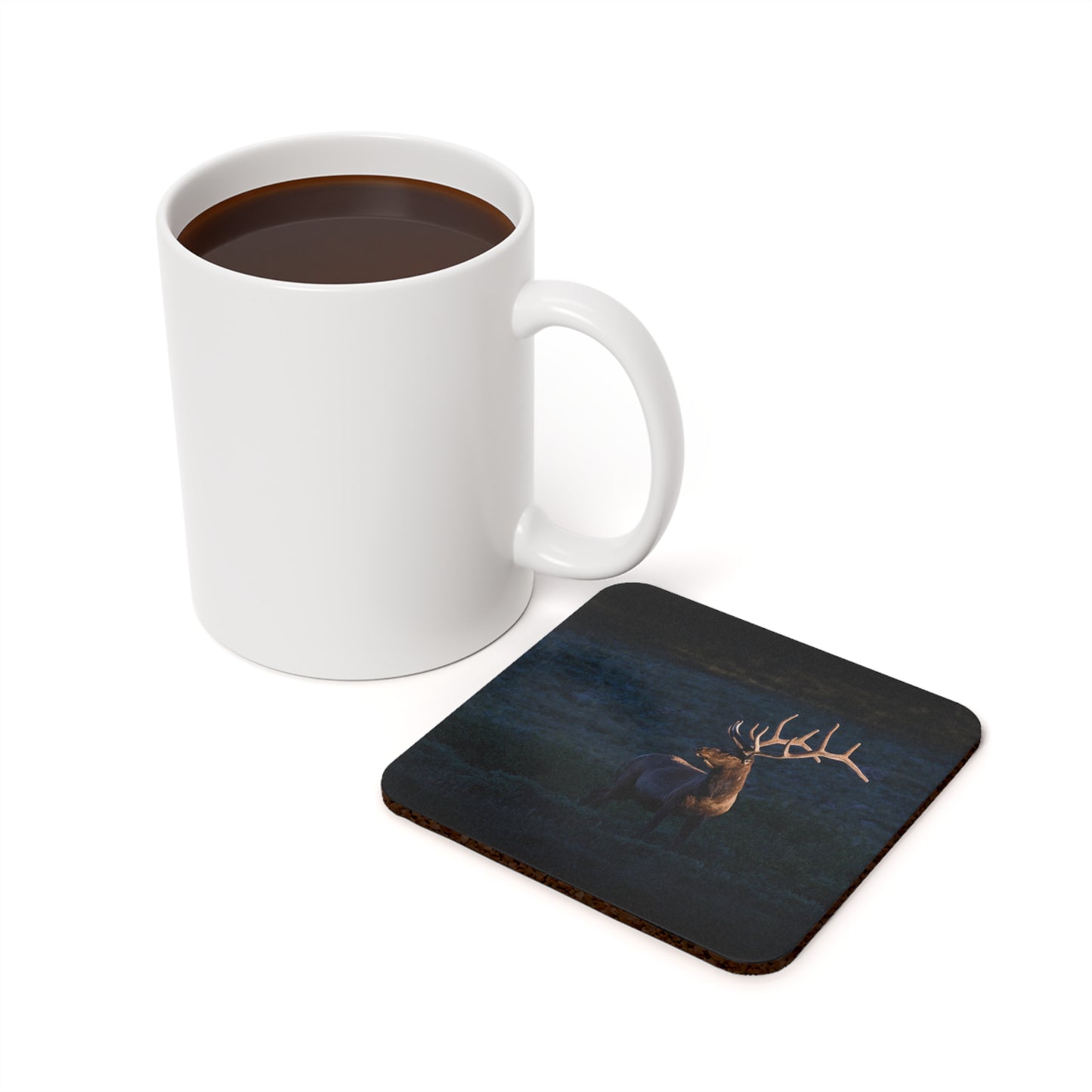 "LIGHT BEAM" Bull Elk Photo Coaster