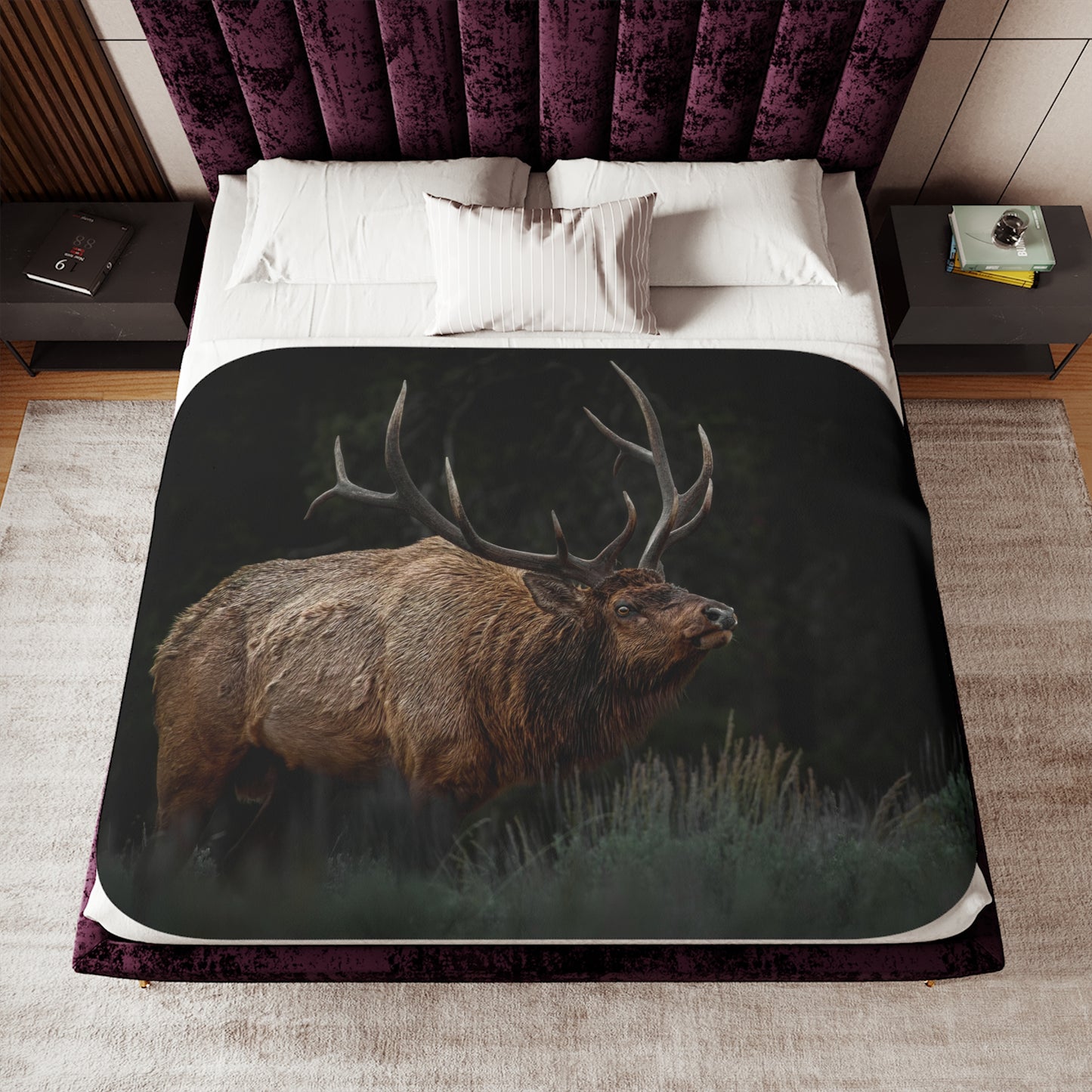 "LOW LOOK" BULL ELK - SHERPA BLANKET