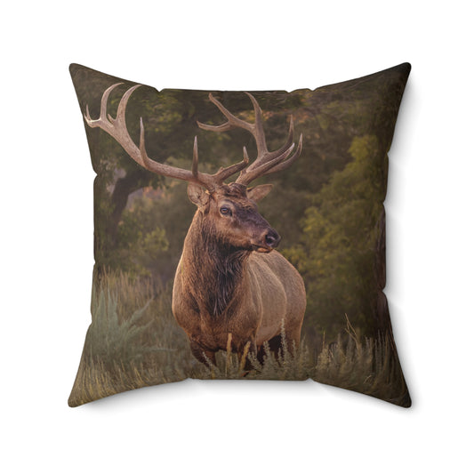 "BRANCHED" Bull Elk Photo Pillow