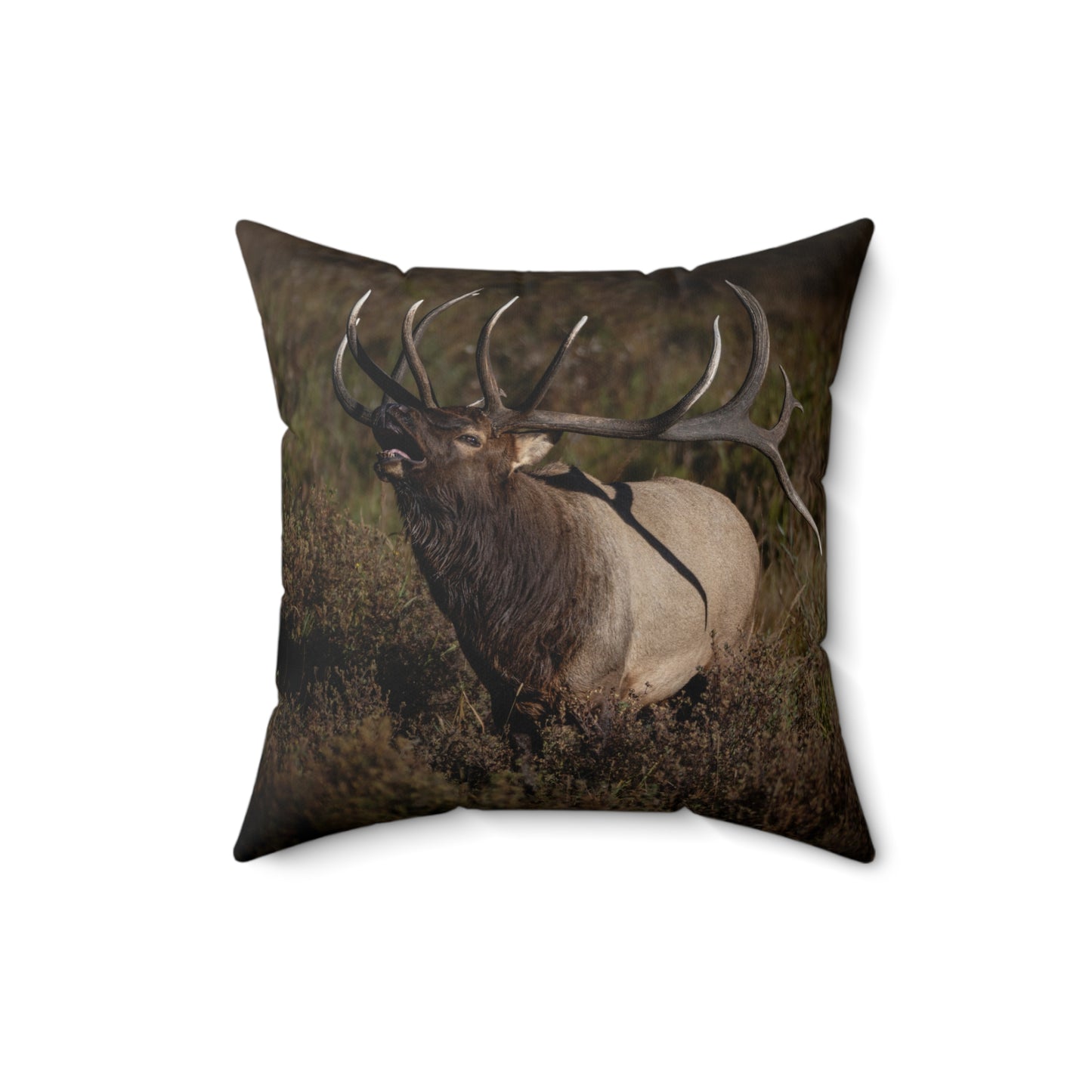 "SPLIT DECISION" Bull Elk Photo Pillow