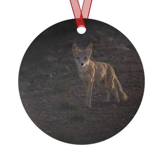 "AGLOW" Swift Fox - Metal Christmas Tree Ornament