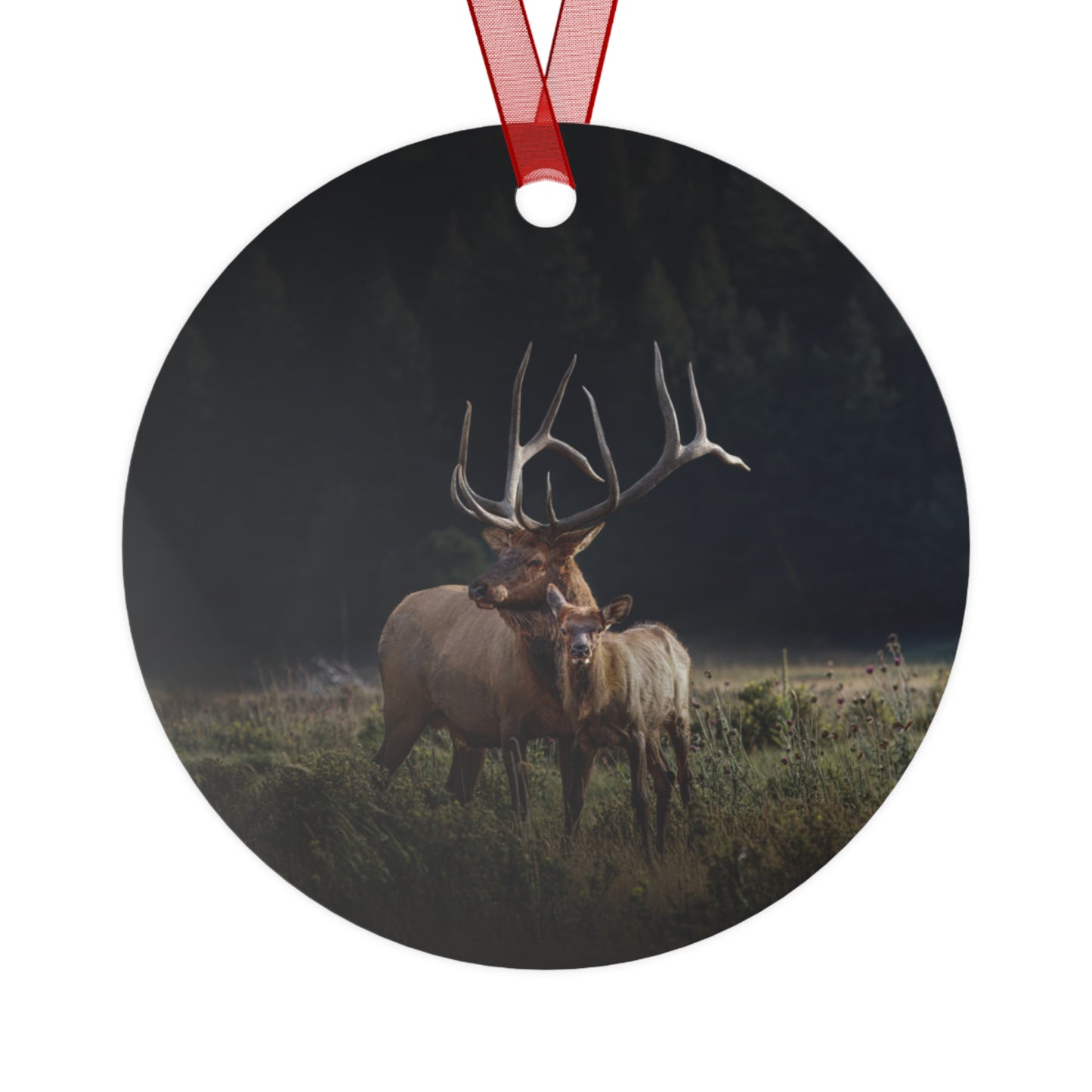 "GENERATIONS" Bull Elk - Metal Christmas Tree Ornament