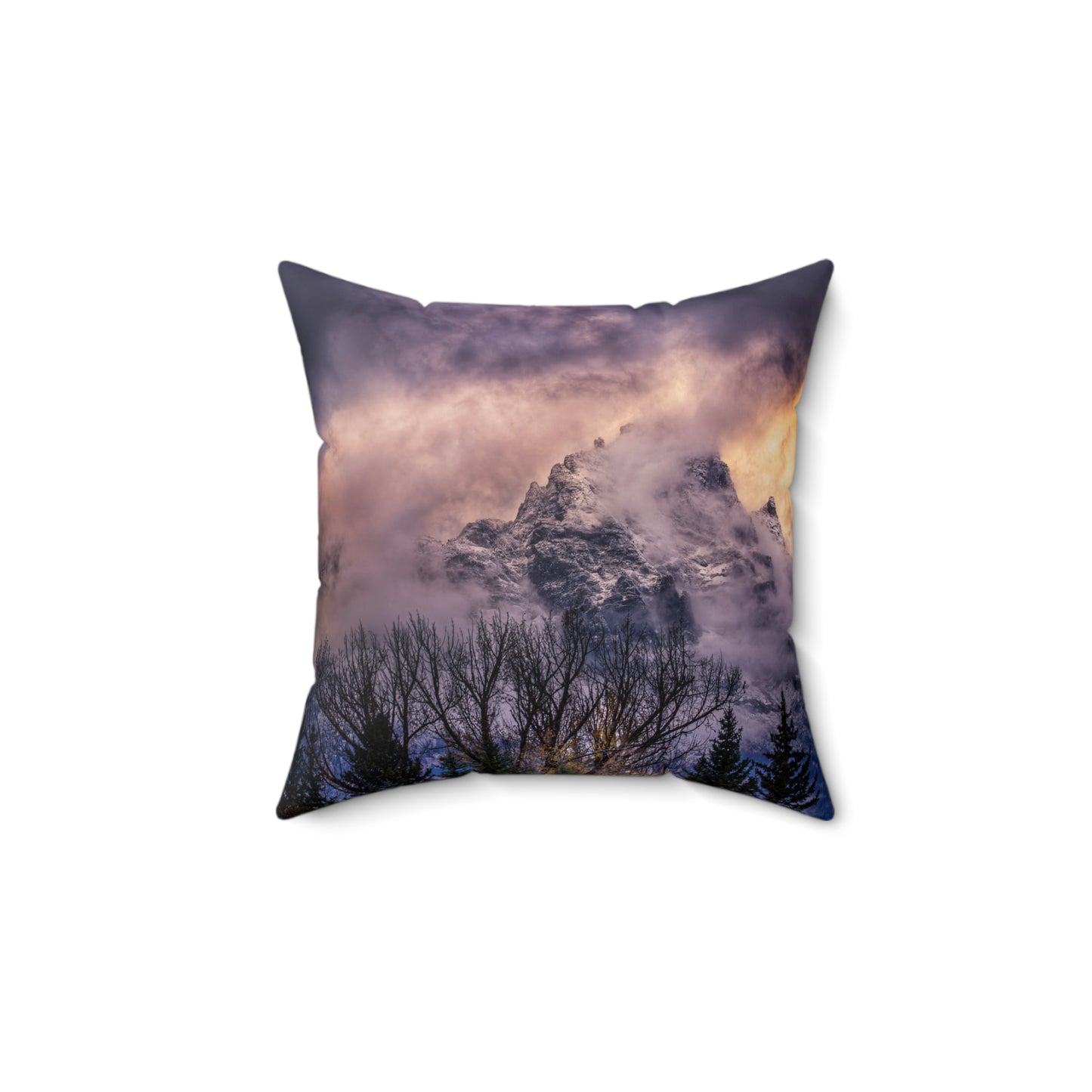 "BACKLIT GRAND" Grand Tetons Photo Pillow