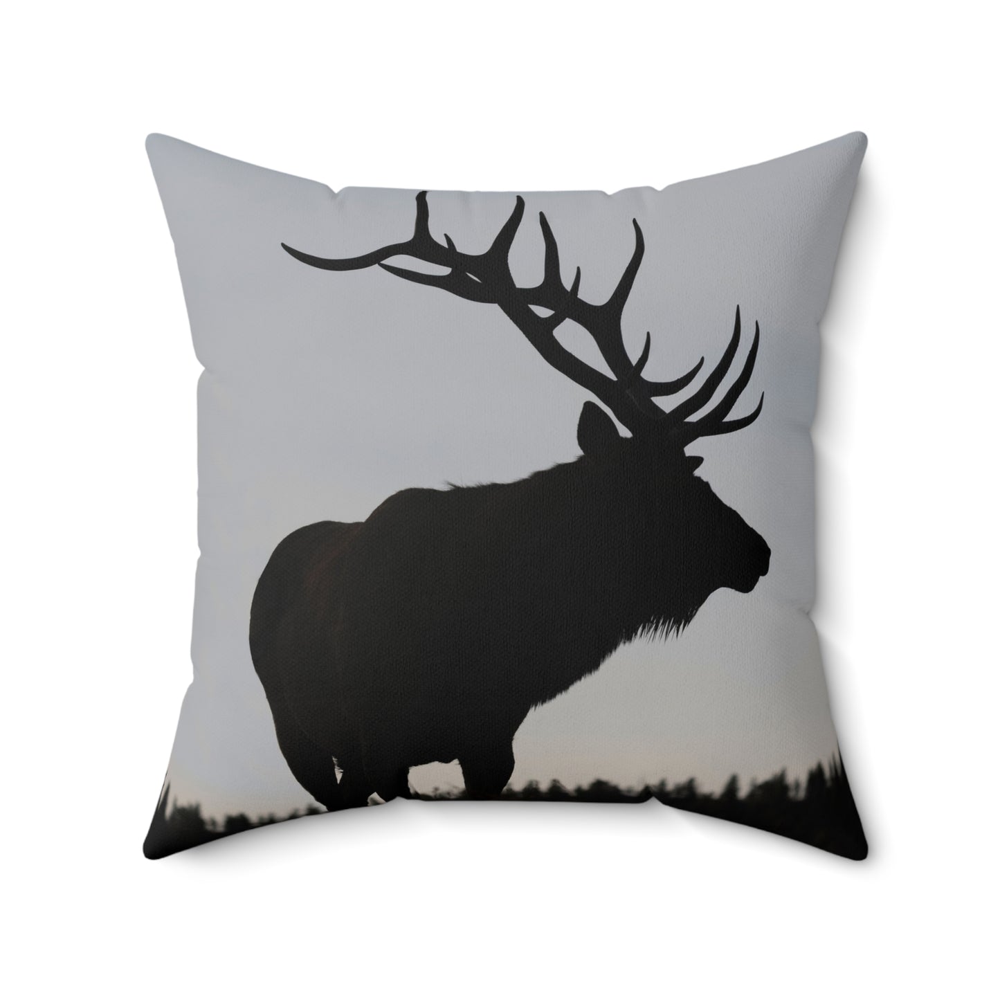 "SILHOUETTE" Bull Elk Photo Pillow