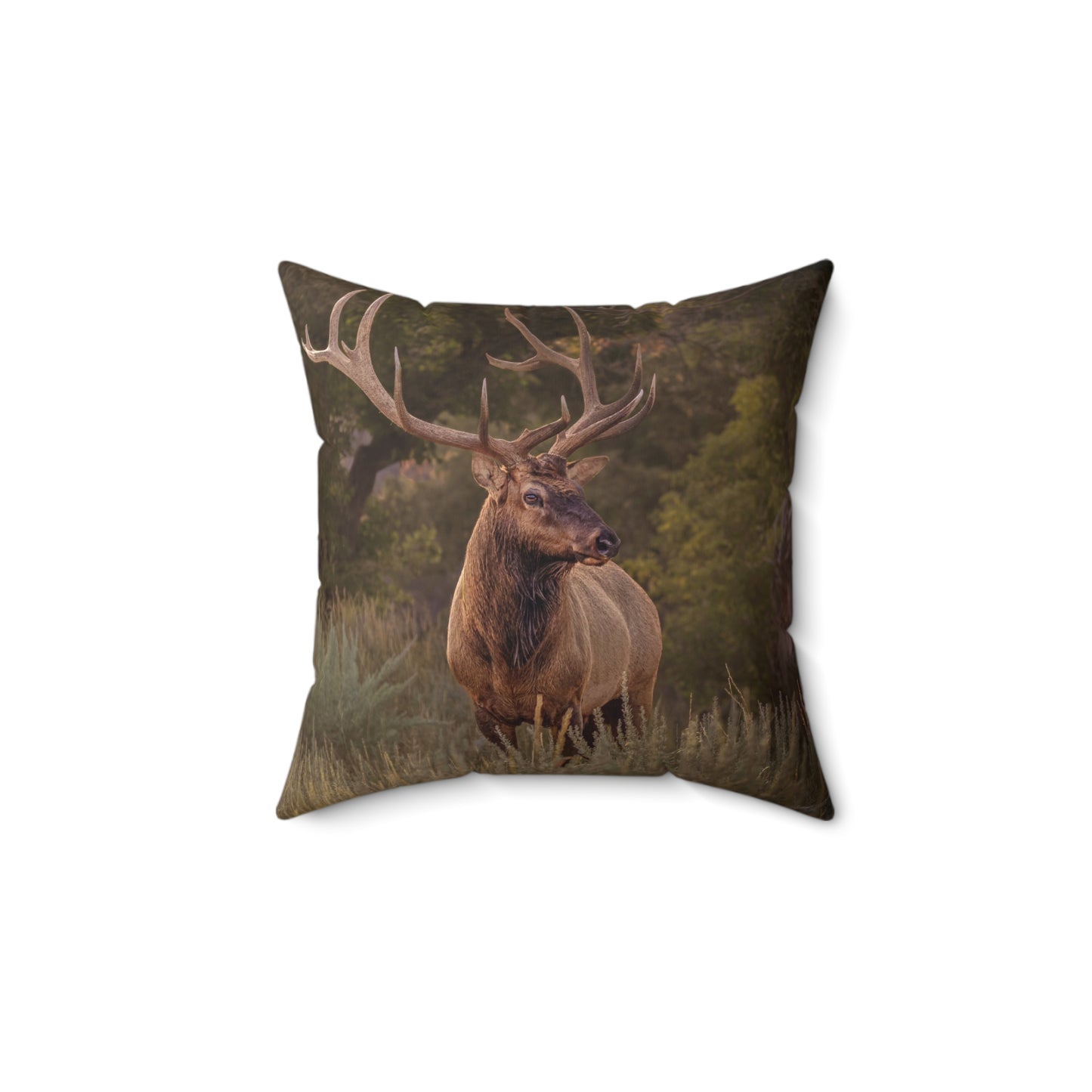 "BRANCHED" Bull Elk Photo Pillow