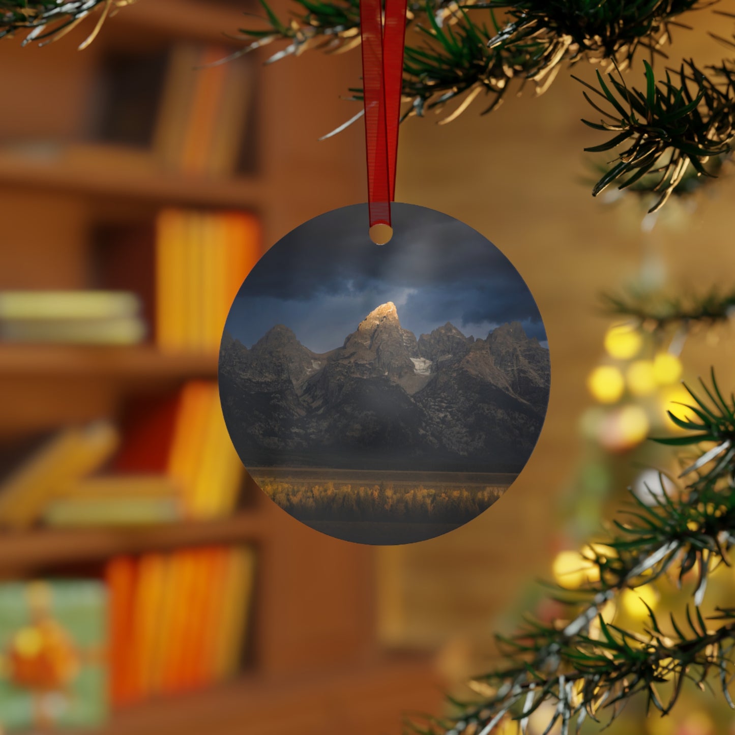 "GRAND LIGHT" Grand Tetons - Metal Christmas Tree Ornament