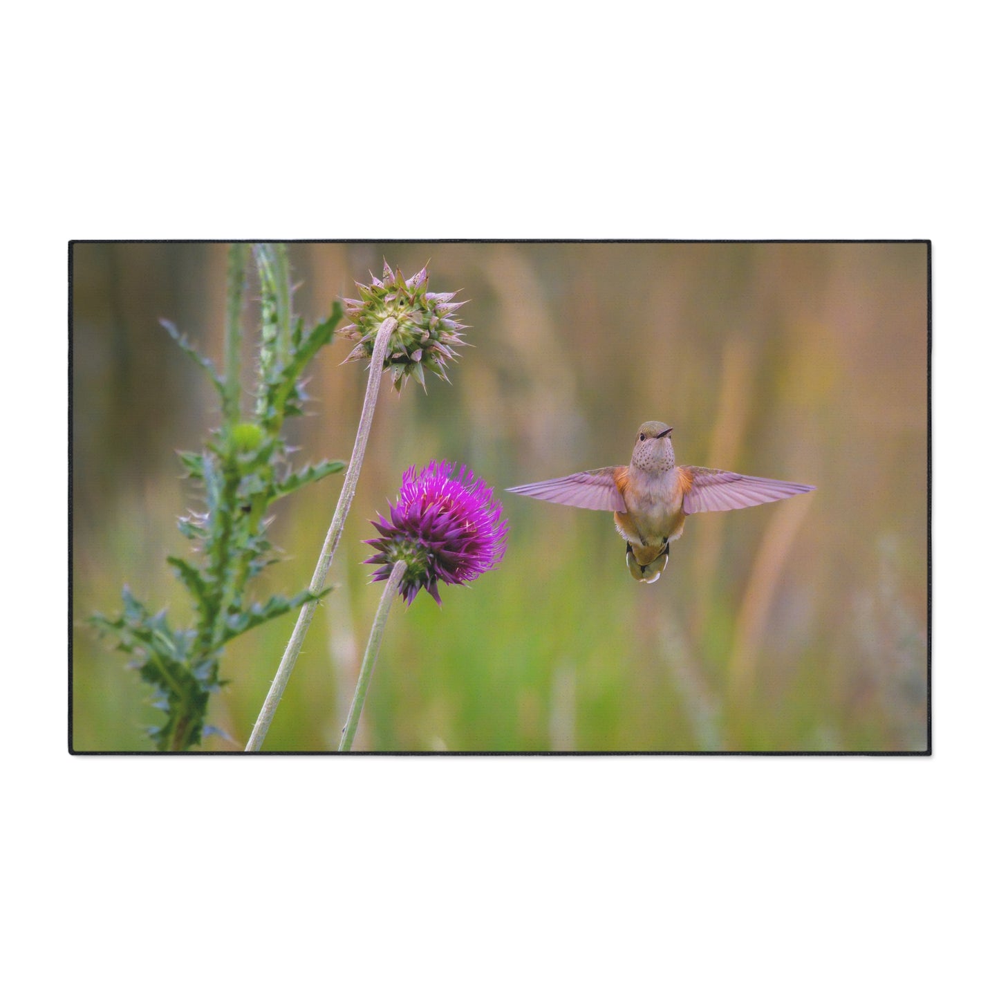 "THISTLE WINGS" Heavy Duty Indoor Outdoor Floor Mat Photo Rug