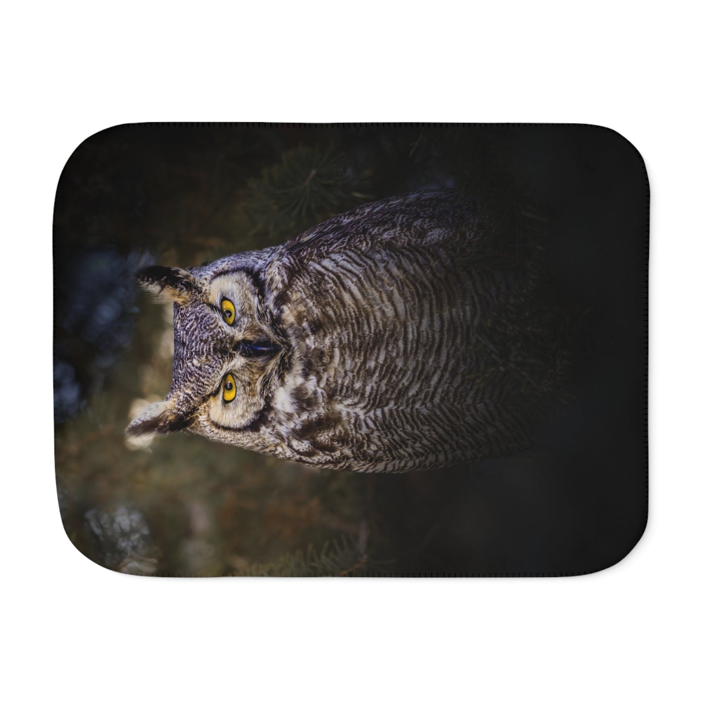 "OLD SOUL" GREAT HORNED OWL - SHERPA BLANKET