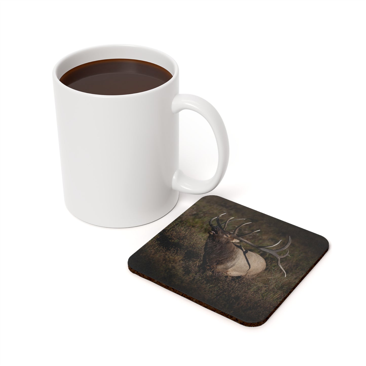 "SPLIT DECISION" Bull Elk Photo Coaster