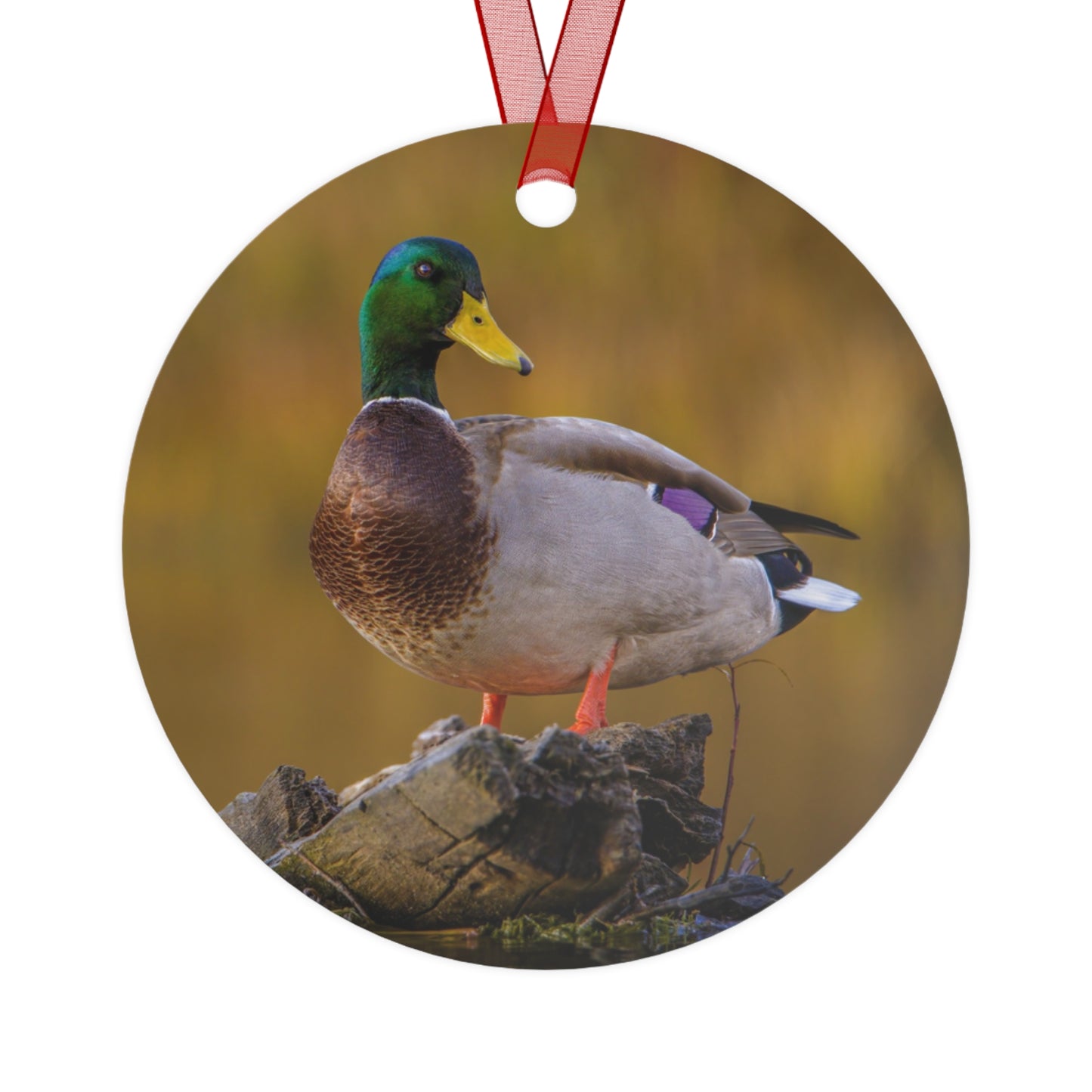 "SNAKE RIVER DRAKE" Mallard Duck - Metal Christmas Tree Ornament