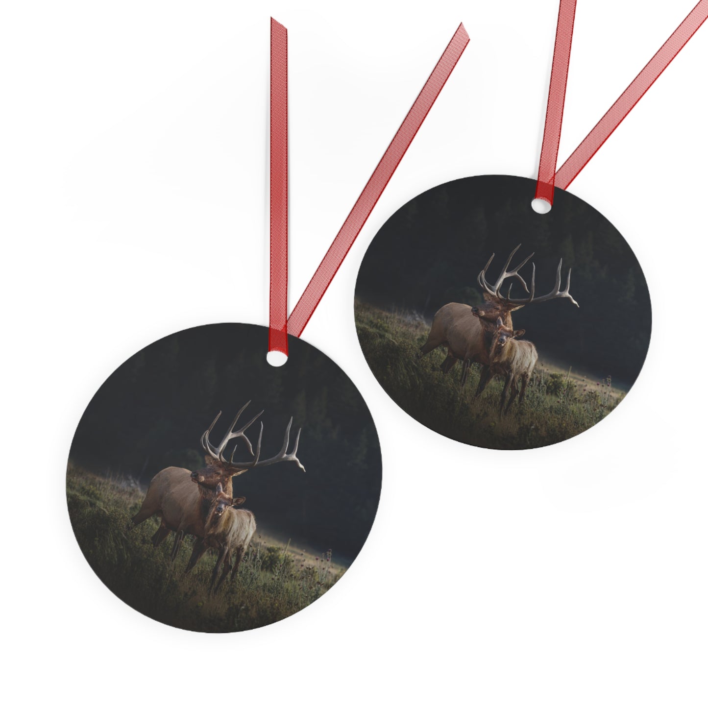 "GENERATIONS" Bull Elk - Metal Christmas Tree Ornament