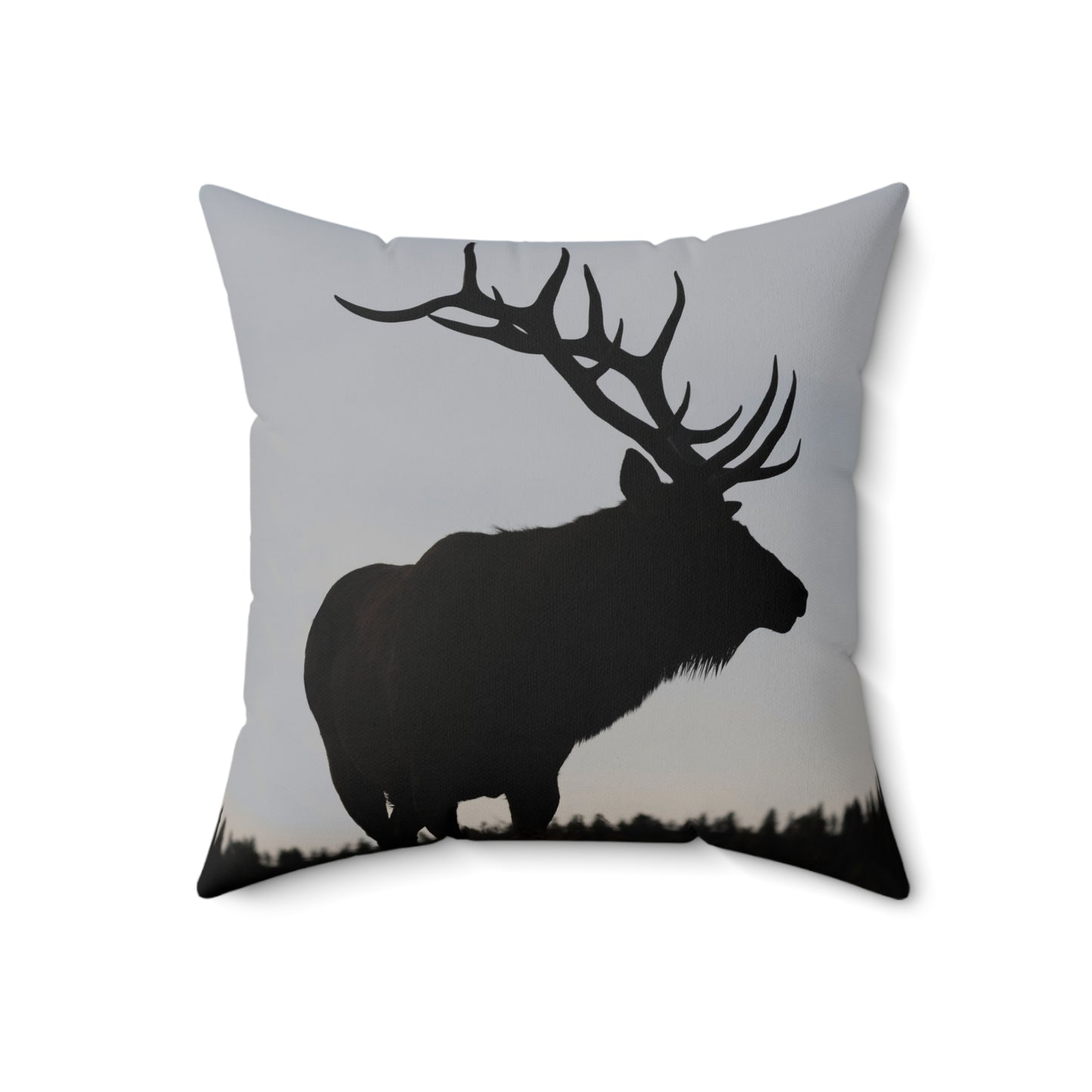 "SILHOUETTE" Bull Elk Photo Pillow