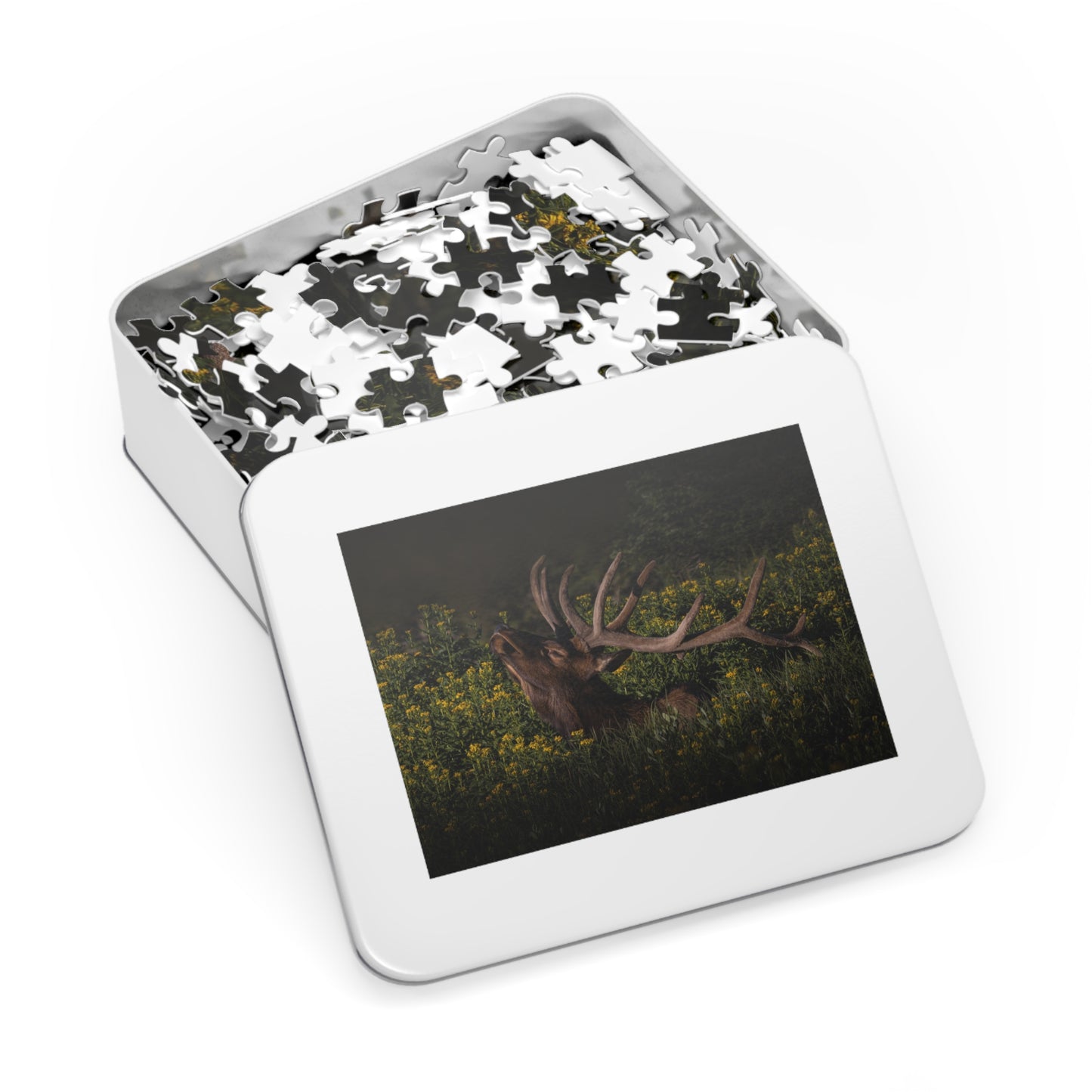 "WILDFLOWER SUNBATH" BULL ELK - PUZZLE