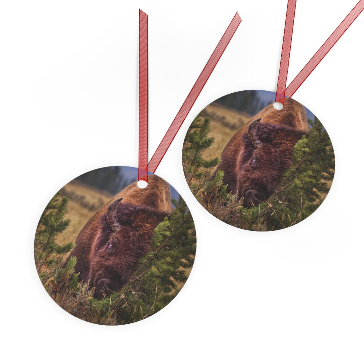 "RUBBIN" Bison - Metal Christmas Tree Ornament