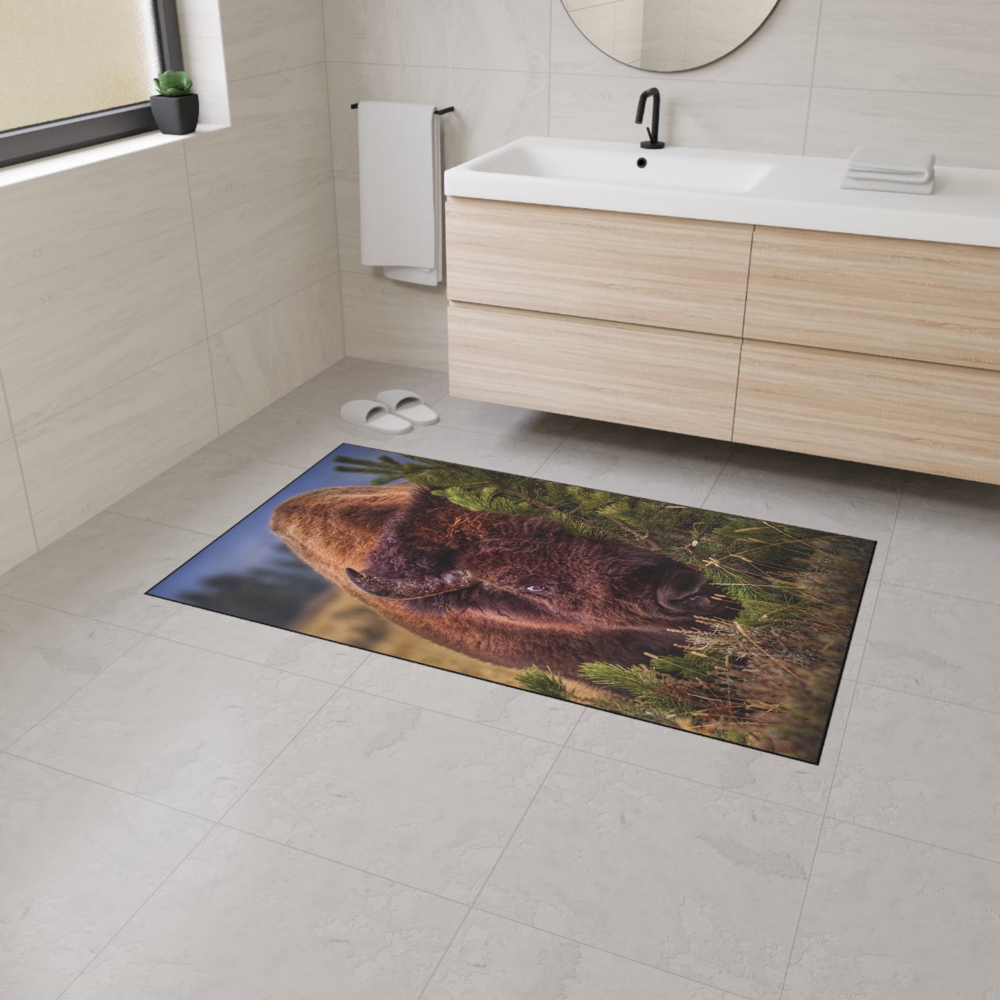 "RUBBIN" Heavy Duty Indoor Outdoor Floor Mat Photo Rug