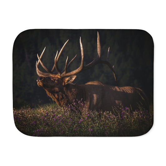 "FALL IN THE AIR" BULL ELK - SHERPA BLANKET