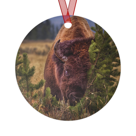 "RUBBIN" Bison - Metal Christmas Tree Ornament