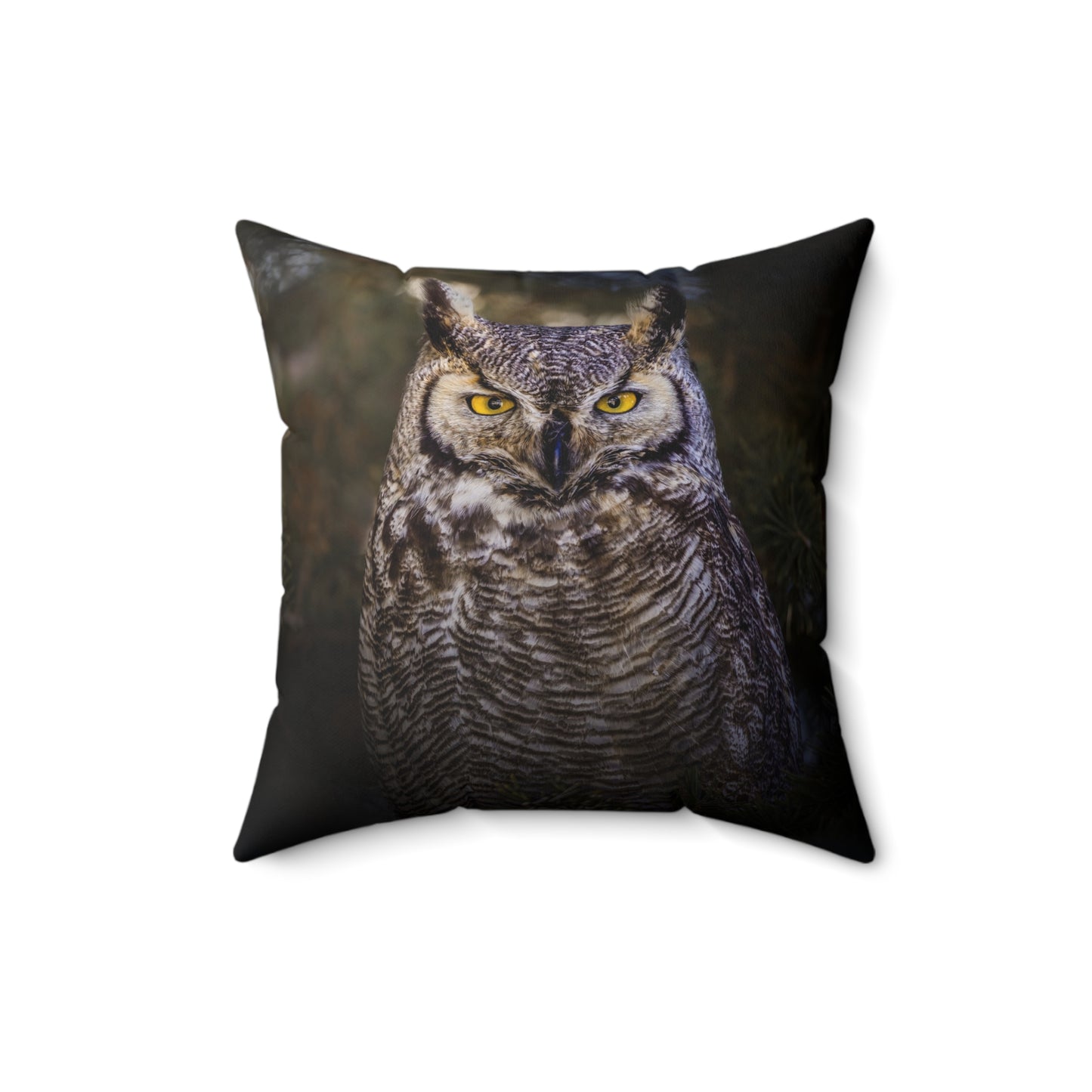 "OLD SOUL" Great Horned Owl Photo Pillow