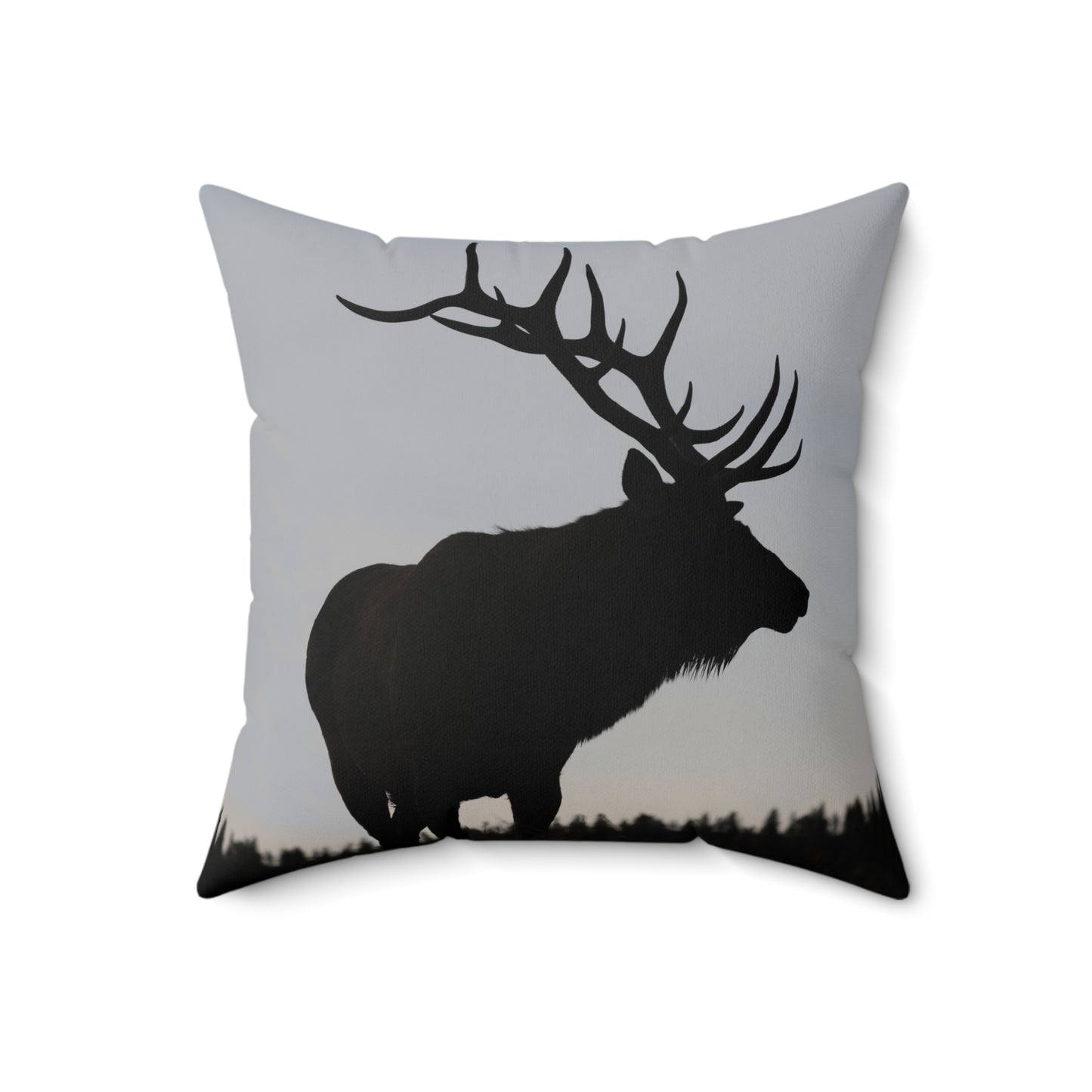 "SILHOUETTE" Bull Elk Photo Pillow