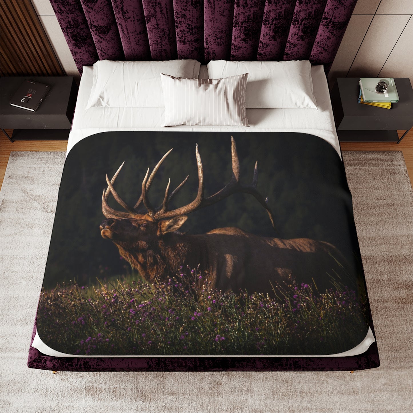 "FALL IN THE AIR" BULL ELK - SHERPA BLANKET